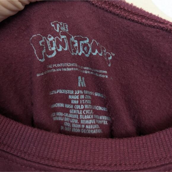 The Flintstones Burgundy Graphic Long Sleeve Sweatshirt Size M - Picture 5 of 5